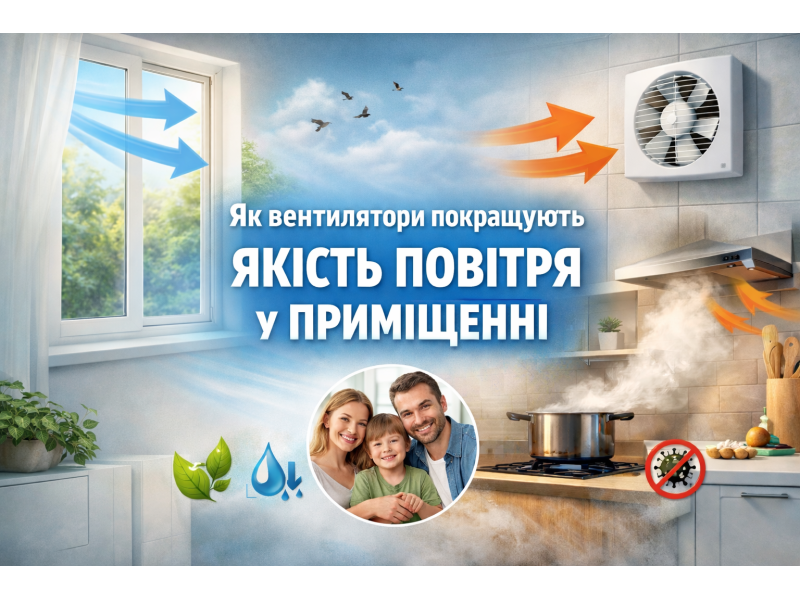 Як вентилятори покращують якість повітря у приміщенні